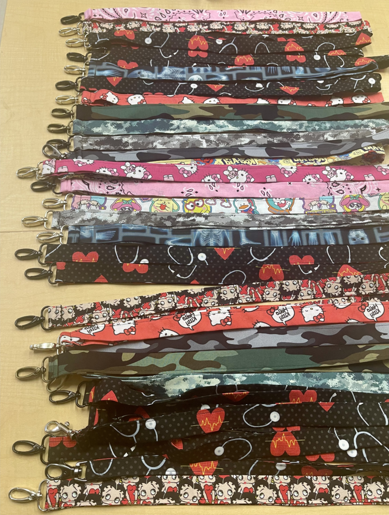Ms. Standley sewed them all special lanyards to wear with their scrubs